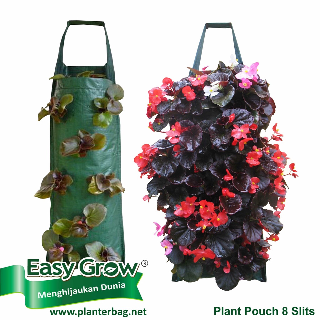 Planter Bag Plant Pouch 8 Slits Pot Gantung Easy Grow