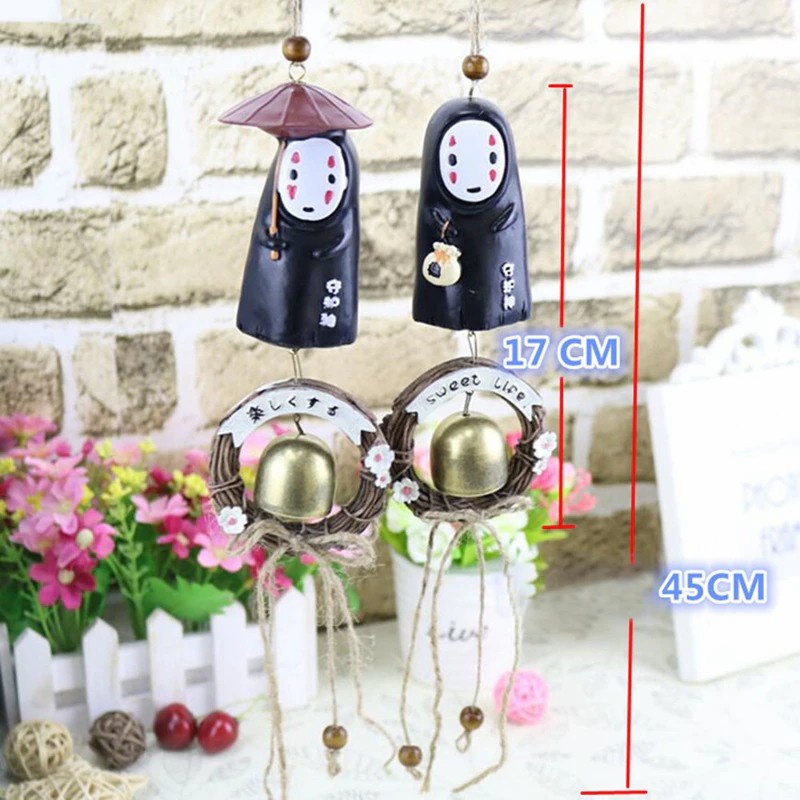 Wind Chimes Figure Spirited Away No Face Kaonashi + Bell Sedang Gantungan