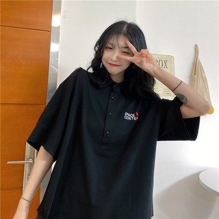 6535 Kaos  Polo Wanita  Lengan Pendek Dengan Bahan  Katun Dan 