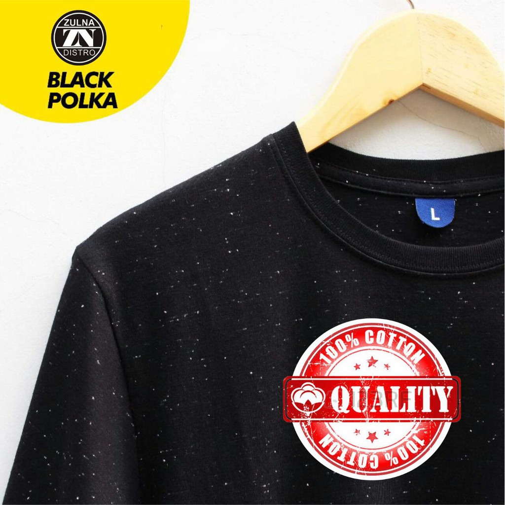 BAJU KAOS  POLOS BLACK NAV SERIES  BLACK POLKA Shopee 