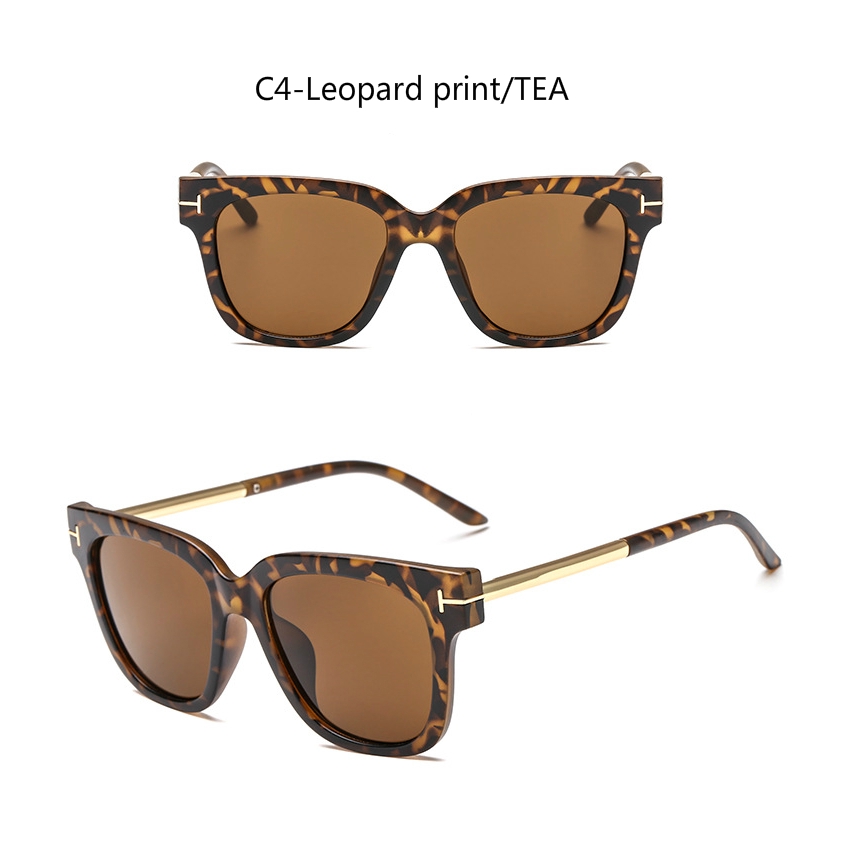 European and American trend T-decorated square men's and women's sunglasses metal hinges