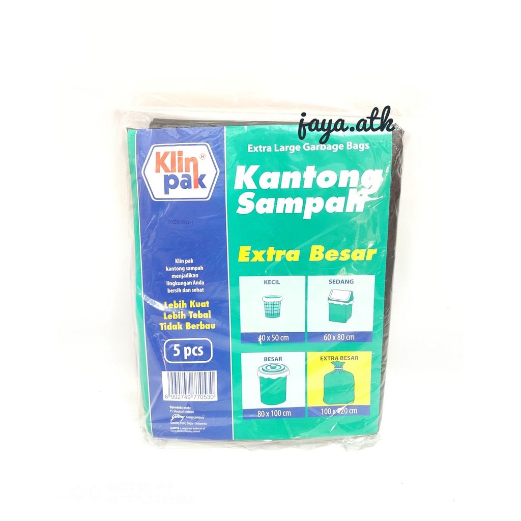 KANTONG SAMPAH PLASTIK EXTRA BESAR KLIN PAK 100 X 120 CM EXTRA LARGE KRESEK SAMPAH GARBAGE BAG