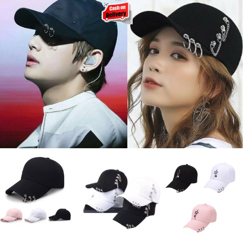 Topi Baseball Korea Rantai Anting Bintang Trendy dan Stylish Kpop Kualitas Premium Termurah