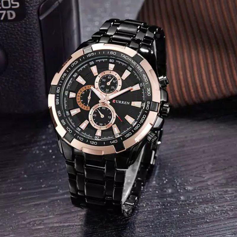 CURREN 8023 Jam Tangan Pria Analog Stainless Steel Chronograph Tidak Aktif ALL-TIME CURRENOS