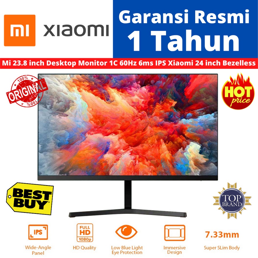 Mi 23.8 Inch Dekstop Monitor 1C 60Hz 6ms IPS Xiaomi 24 inch Bezelless