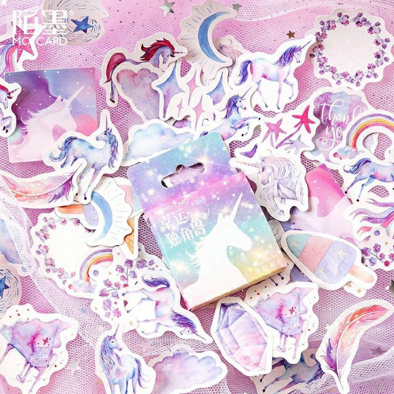 

LOVATO.CO] 10 Pcs UNICORN Deco Sticker Planner DIY Scrapbook Stiker Dekor
