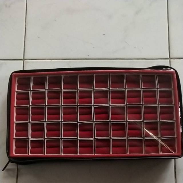 Kotak Cincin Batu Akik Isi 50 Pcs Plastik Transparant