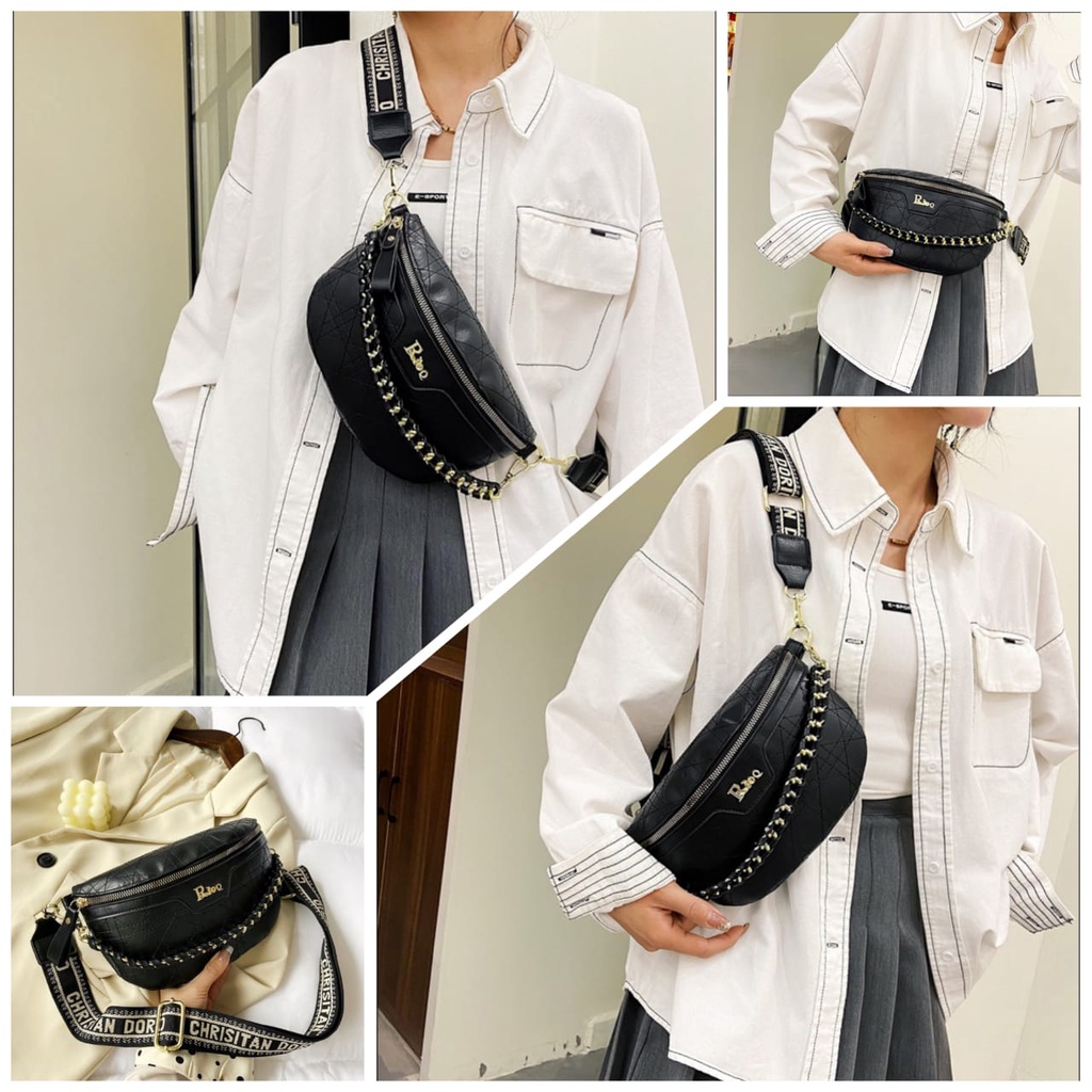 TAS SELEMPANG WANITA IMPORT KULIT BUENDIA WAIST BAG DADA FASHION KOREA KEKINIAN MURAH BATAM PREMIUM