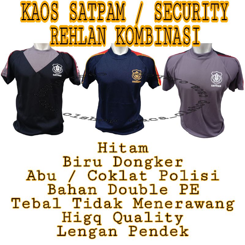 Baju Kaos Satpam Security Lengan Pendek Rehlan Kombinasi