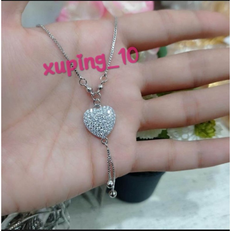 Perhiasan Kalung Koye Xuping Motif Love Silver