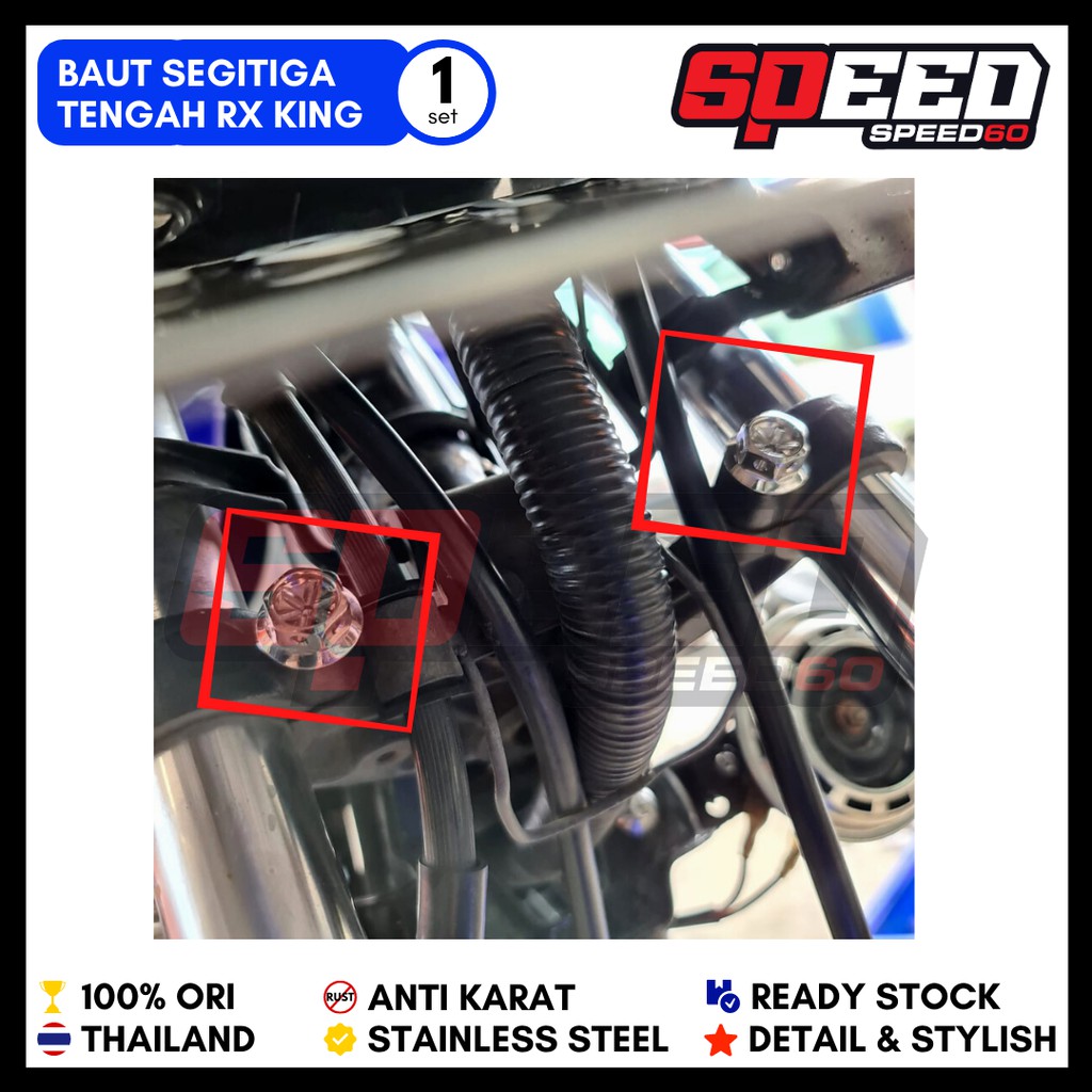 Baut Segitiga Tengah RX King Probolt Stainless King Nut Thailand