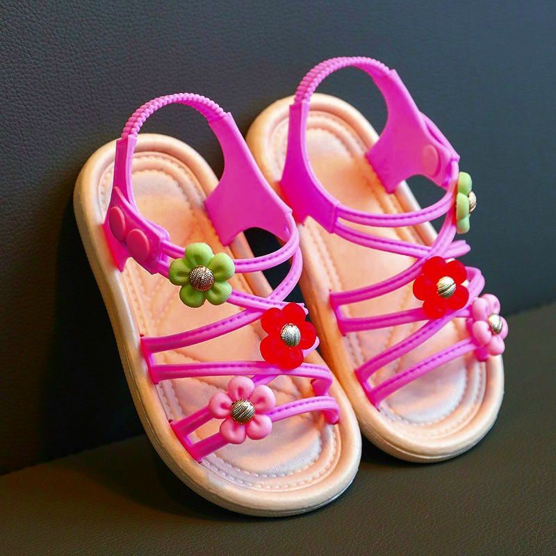 Medan Termurah KD018 Size 24-35 Sendal anak perempuan bunga tali import sandal anak cantik jelly import