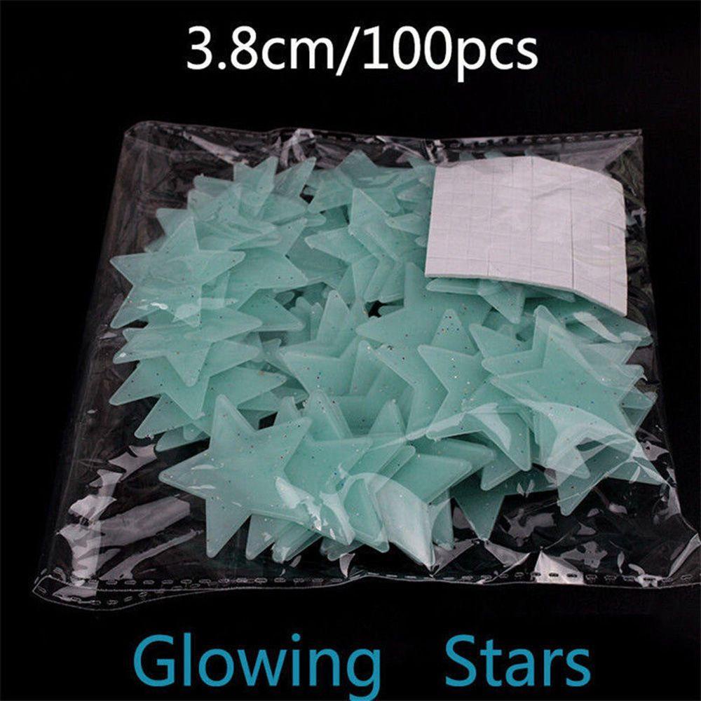 AUGUSTINA Stiker Dinding Plafon Dekorasi Kamar Tidur Glow In The Dark Star and Moon