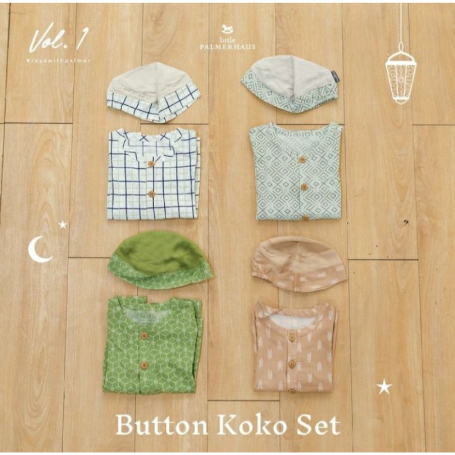 LPH06 LITTLE PALMERHAUS BUTTON KOKO SET BAJU KOKO SET PECI LEBARAN