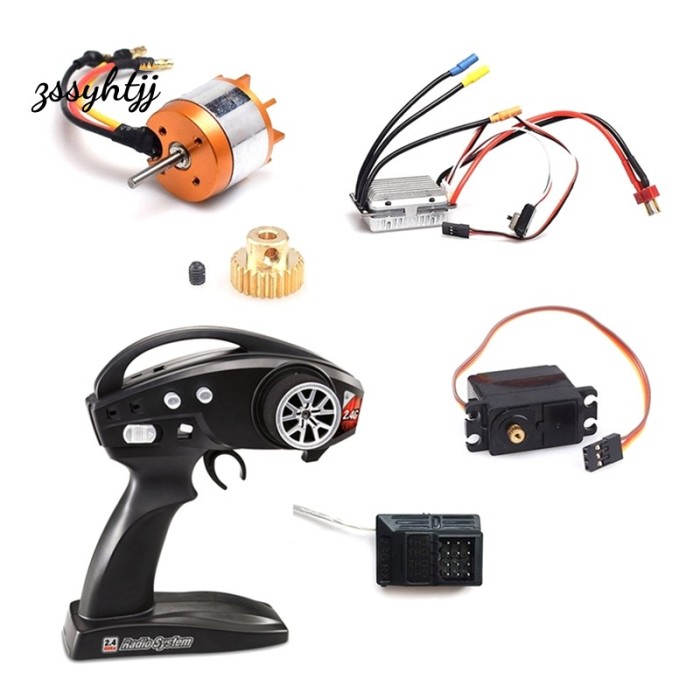 `Brushless Upgrade Kit Motor ESC Receiver Servo Motor Gear Set for