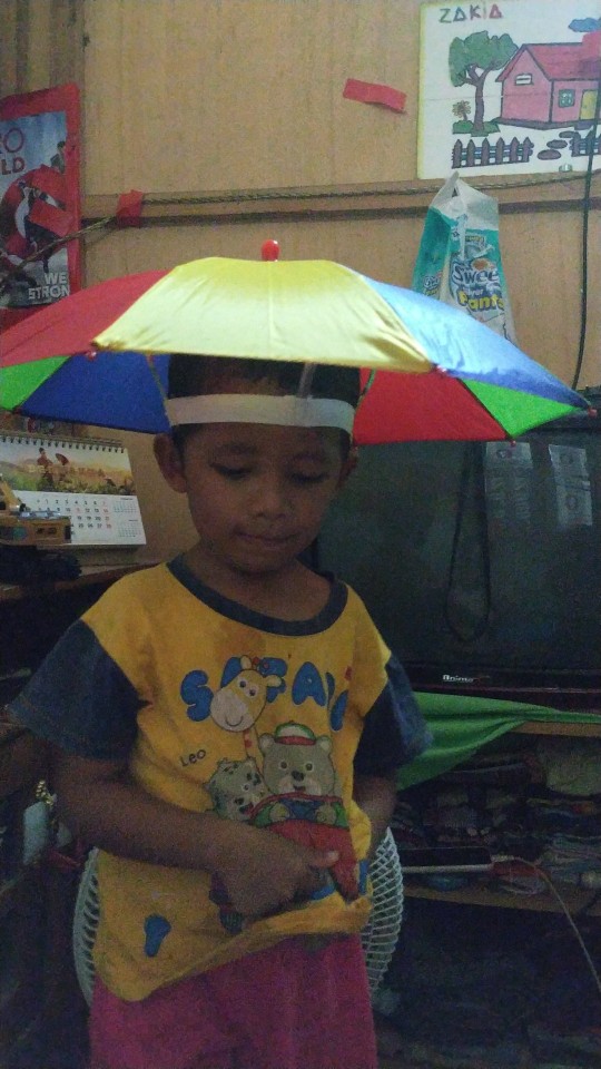 Topi Payung Kepala Headband Umbrella Sun Shade Fishing Hats Mancing