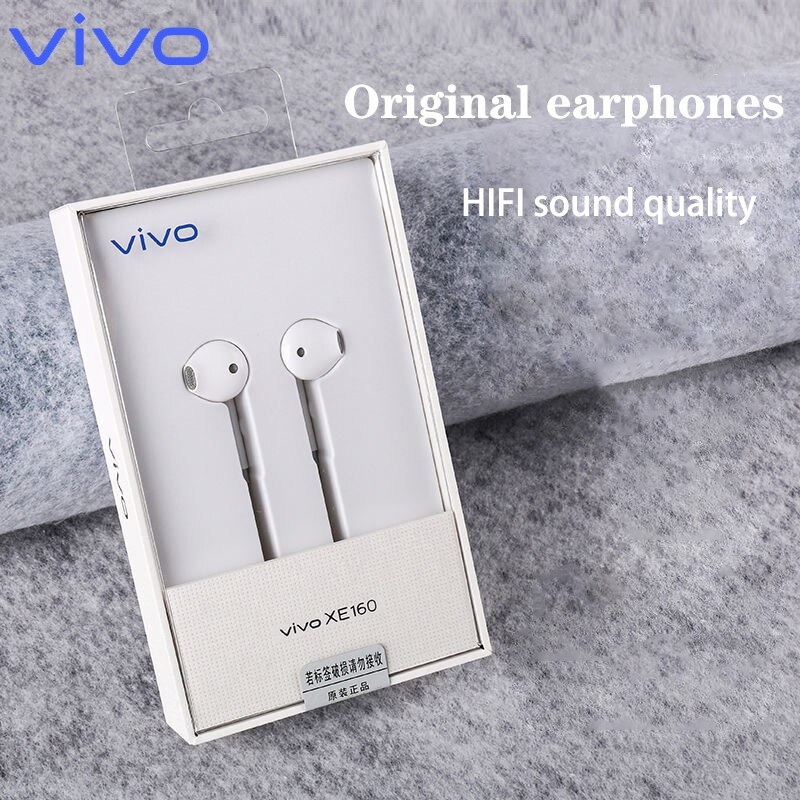 Headset Earphone Vivo V5 V7 V11 V15 V17 V19 Pro S1 Pro XE160 Stereo Jack 3.5mm Original