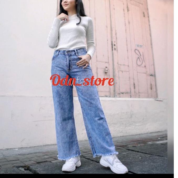 SALEE.. KULOT RAWIS JEANS BLACK SNOW + BLUE SNOW PULL&BEAR