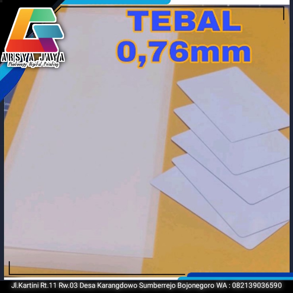 

kertas pvc ID card 0,76 mm sudah di plong