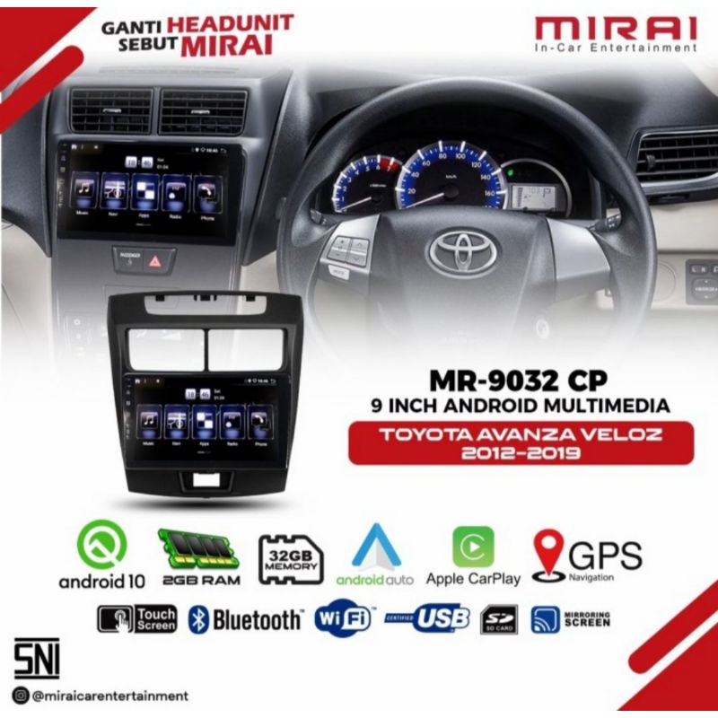 HEAD UNIT ANDROID MIRAI 9032CP AVANZA LAMA XENIA LAMA