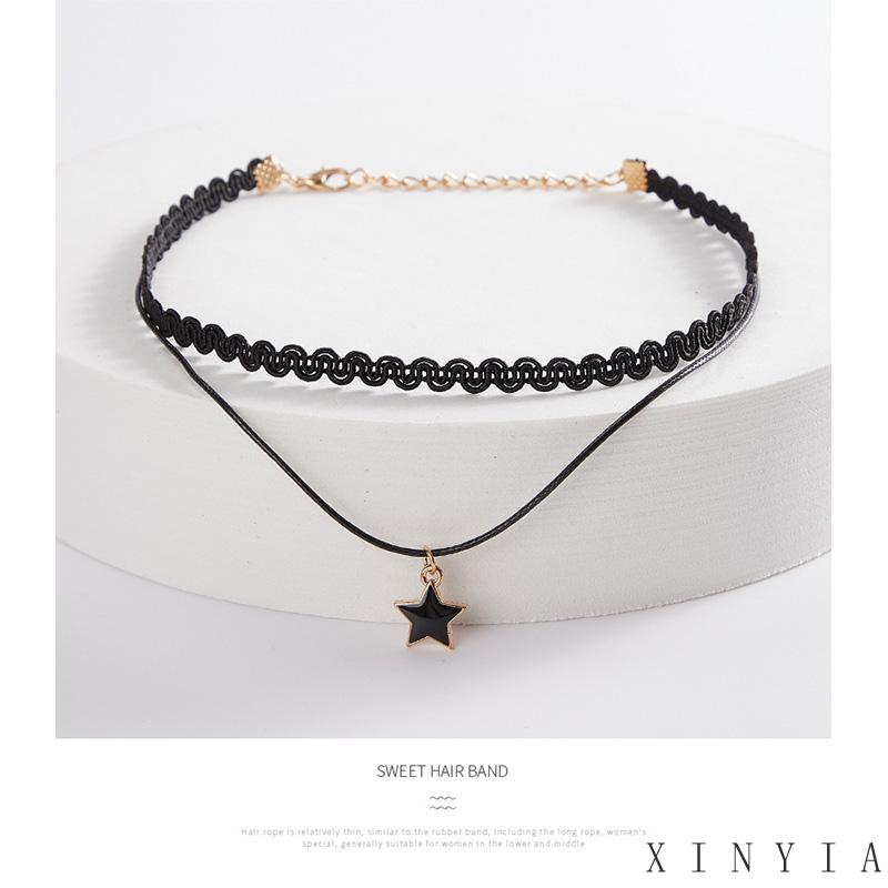 Kalung Bahan Kulit Velvet Model Hollow Gaya Vintage Gothic Untuk Wanita