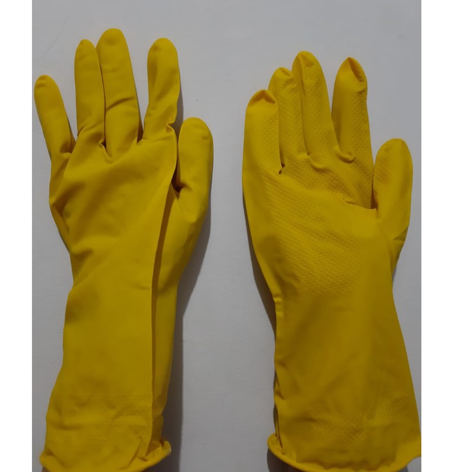 SARUNG TANGAN KARET LATEX KUNING TEBAL MURAH// HOUSEHOLD GLOVE/SARUNG TANGAN SERBAGUNA/ HAND GLOVES