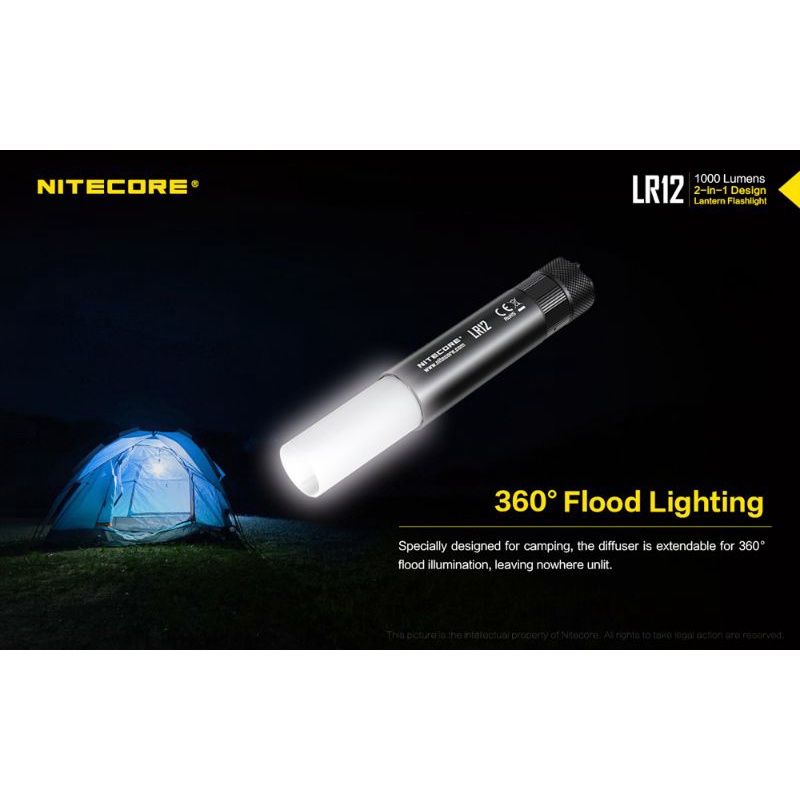 NITECORE LR12 Senter 2in1 Design Lipstick CREE XP-L HD V6 1000 Lumens