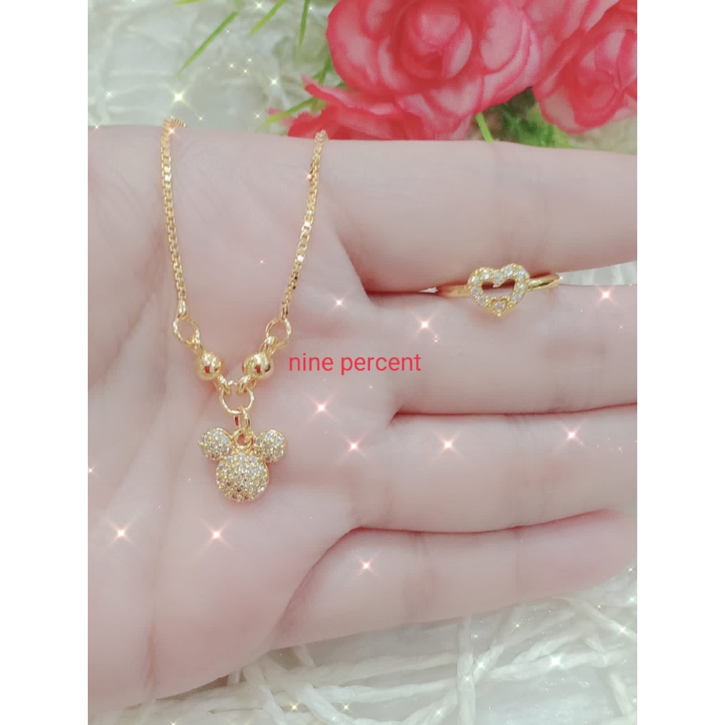 set perhiasan anak kalung LOVE free CINCIN