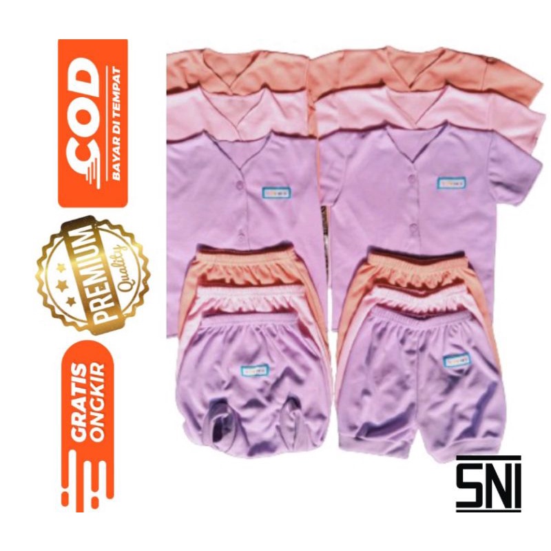 12pcs Paket Perlengkapan Baju Bayi Baru Lahir dan Jumbo Celana bayi Kado Bayi SNI  Girls SNI Promo 8.8