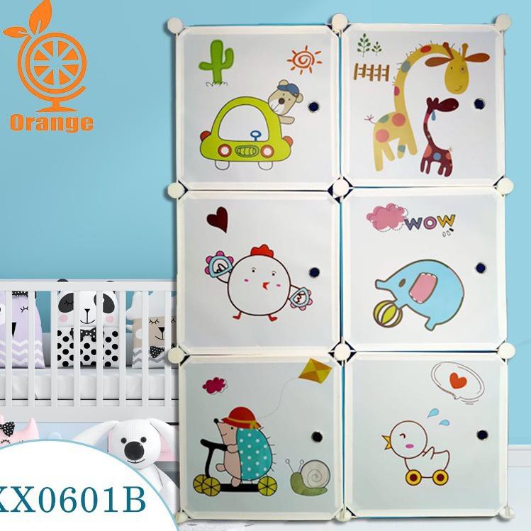 Terbaru.. [COD]LEMARI PLASTIK PORTABLE 6PINTU/lemari portable karakter/lemari plastik karakter /LEMA
