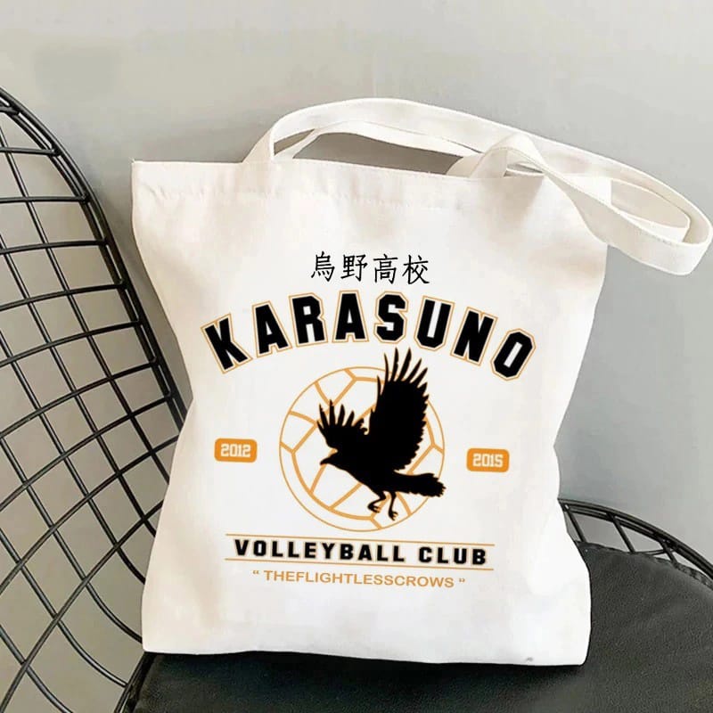 MYSTIQUE.ID-TOTE BAG KARASUNO VOLLEY BALL ANIME LUCU DAN AESTHETIC