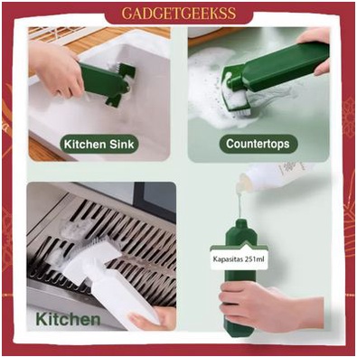 CU2 Sikat Pembersih Dapur Dengan Dispenser Sabun Kitchen Brush Spons