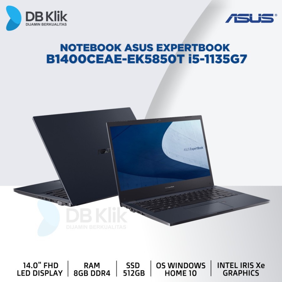 Notebook ASUS ExpertBook B1400CEAE-EK5850T i5-1135G7 8G 512GB W10 | 14"