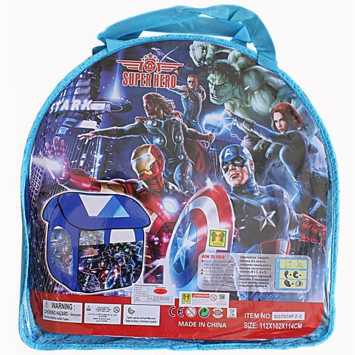 Mainan Anak - Tenda Rumah Avengers Mandi Bola Warna Biru
