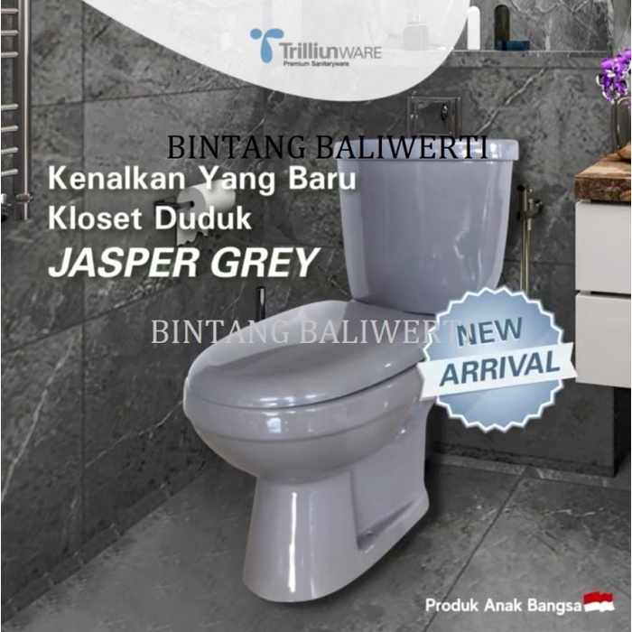 Closet Duduk Trilliun Jasper Grey / Kloset Duduk Monoblok Abu Abu