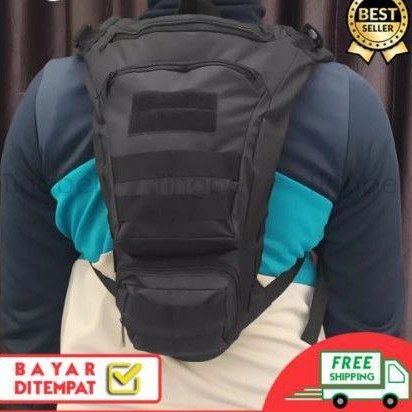 Tas Punggung Sepedah Hitam Army 15 Liter 3 ruang Saku