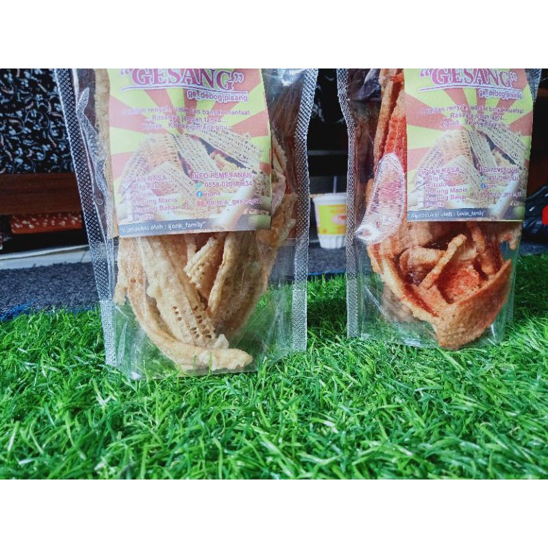 

keripik gedebog pisang ("GESANG") 500g dengan pilihan varian rasa