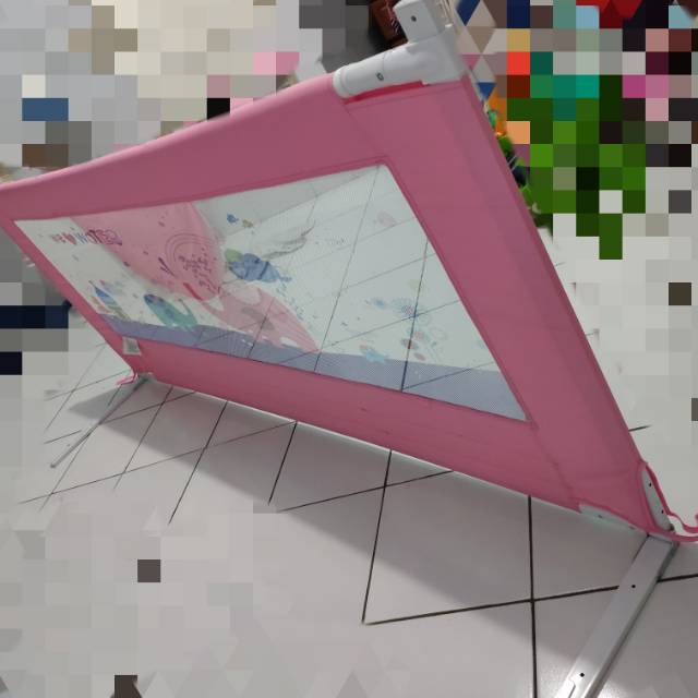 PRELOVED 97% Bed Rail Pengaman Ranjang Bayi Pink Elephant (Sistem Tarik)