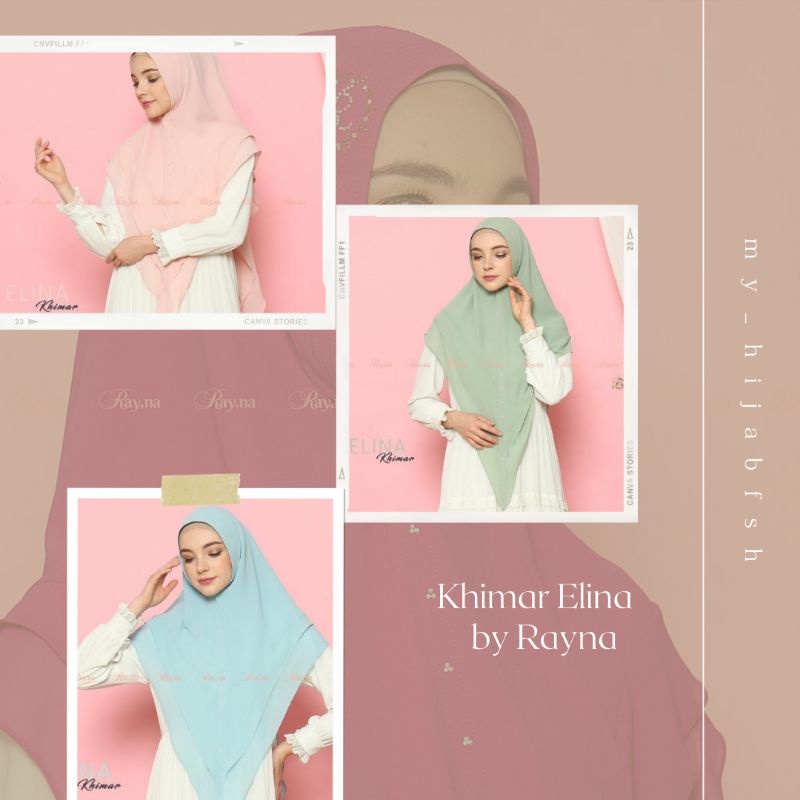 Khimar Elina by Rayna | Khimar Elina Rayna | Khimar Polos | khimar motif | khimar branded | khimar c