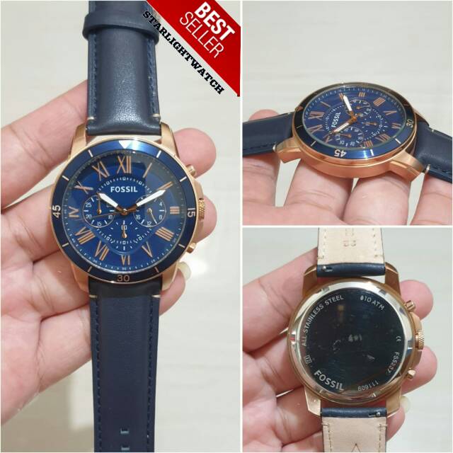 JAM TANGAN PRIA FOSSIL CHRONO AKTIF ROSEGOL RING BLUE