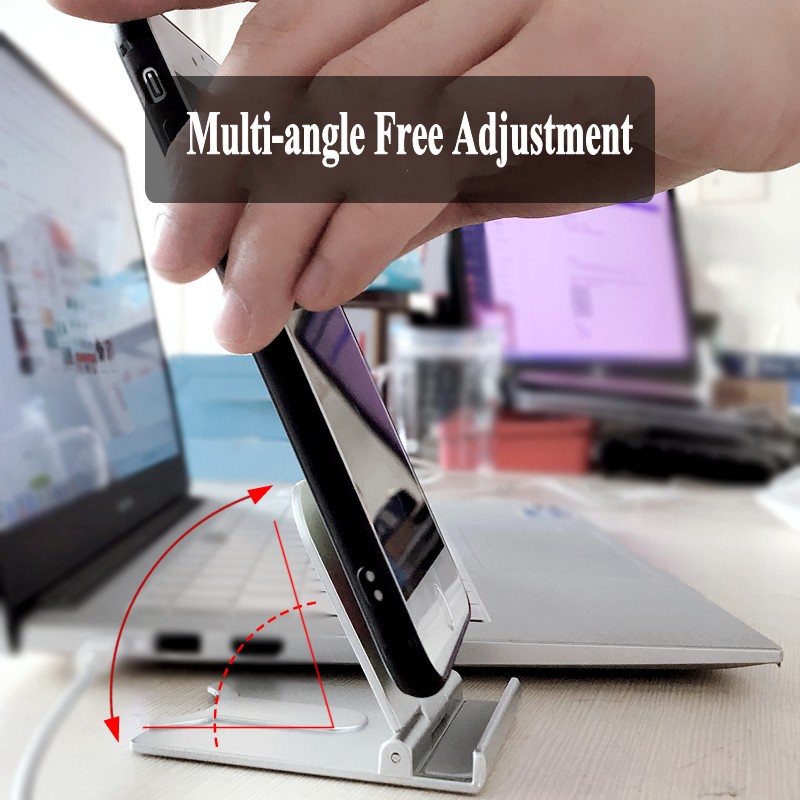 Adjustable Foldable Desktop Phone Stand / Phone Holder Cradle Dock /  Kindle Support Bracket / ABS Plastic Desktop Phone Holder