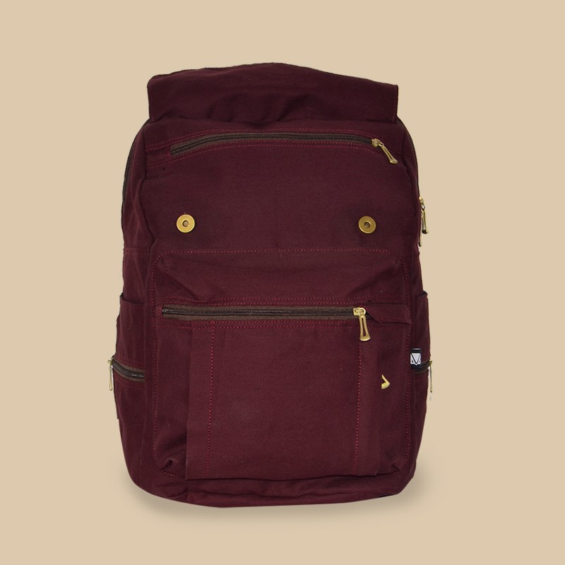 DIVINCES Backpack RINGKES - Tas Ransel Laptop Kanvas BerGARANSI Pria Wanita Kuliah Kerja Sekolah