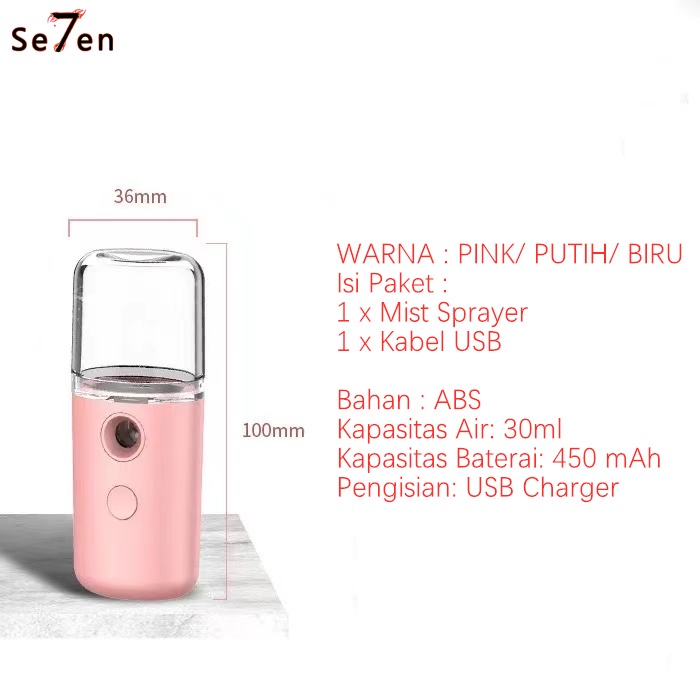 Nano Spray Portable Mist Sprayer Perawatan Wajah Pelembab Wajah USB