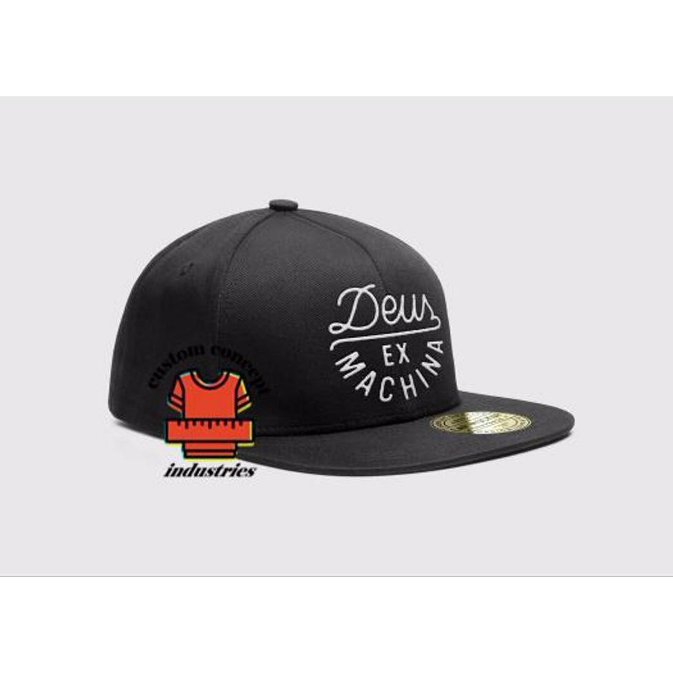 Jual TOPI SNAPBACK DEUS EX MACHINA UNISEX FULL BLACK KEREN BIGHEL CLOTHING Murah