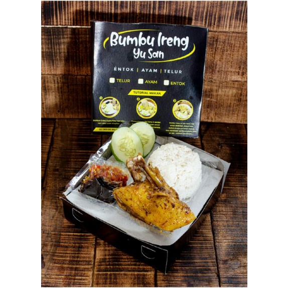

Nasi box bumbu ireng yu san