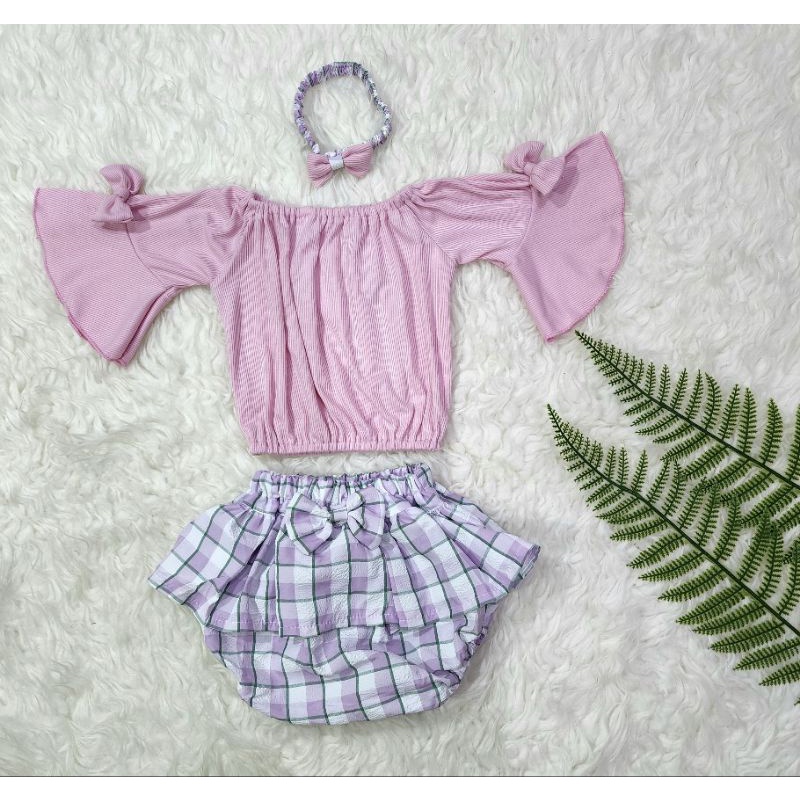 Baju bayi perempuan stelan celana atasan knit baby girl008