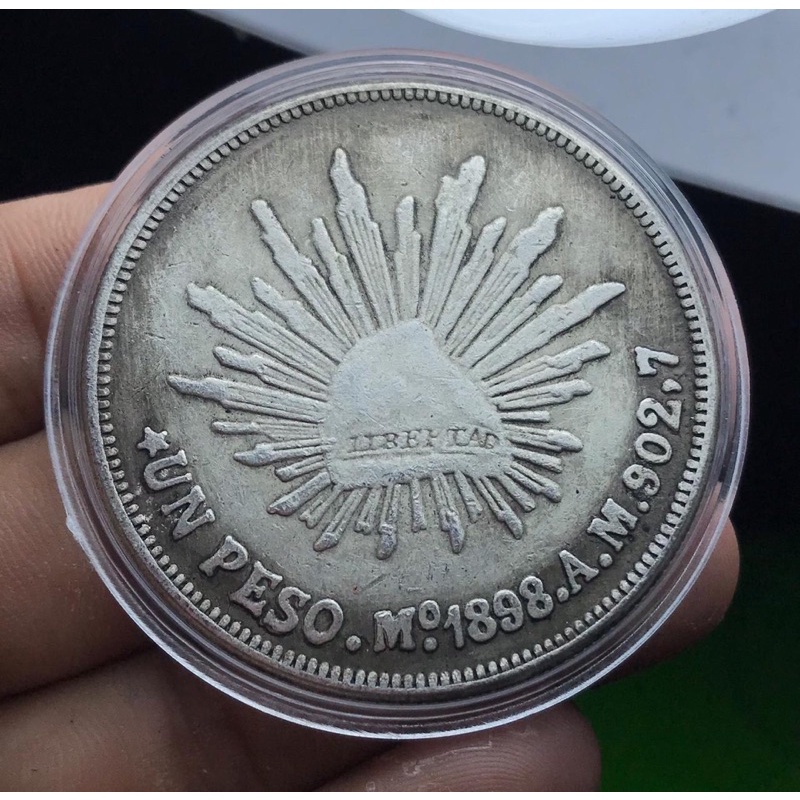 Koin Kuno Mexicana 1898 UN peso Langka
