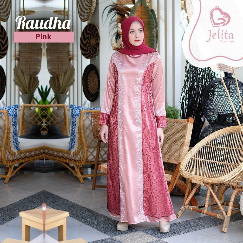 RAUDHA DRESS JELITA MUSLIMAH GAMIS PESTA
