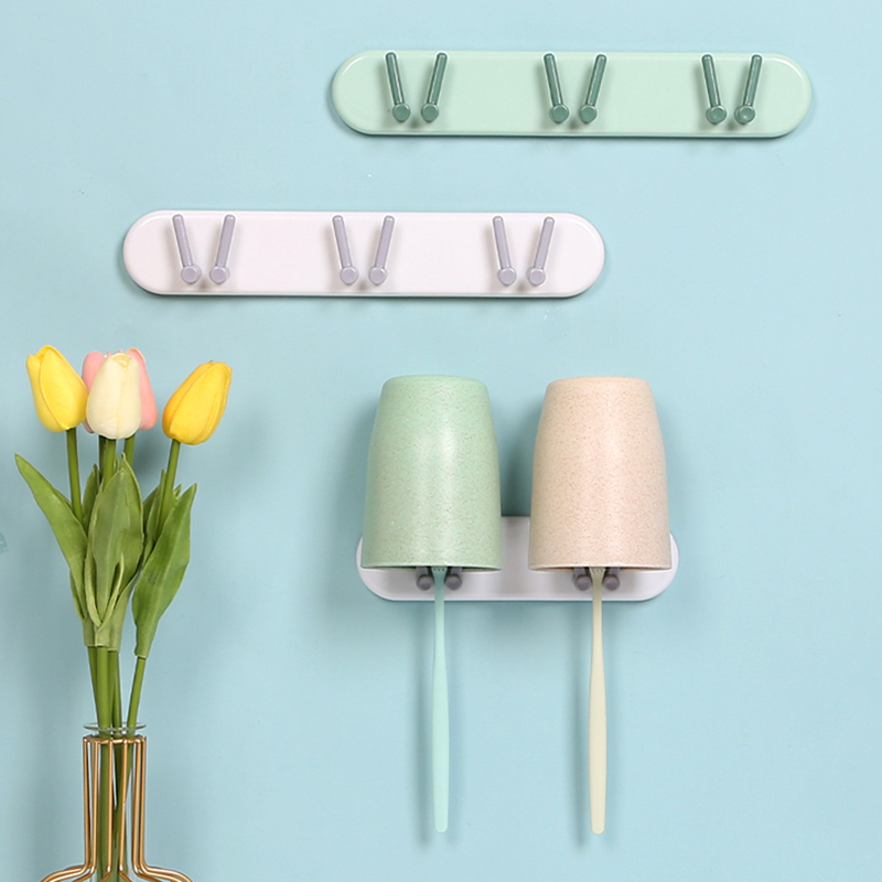 Rak Holder Sikat Gigi / Sendok / Handuk Gaya Nordic Kreatif Dengan Perekat Untuk Dapur / Kamar Mandi