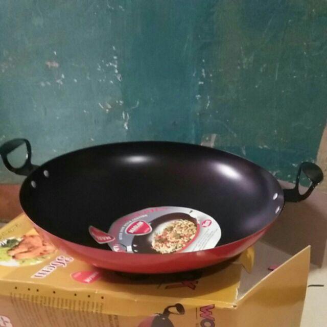 Wajan Wonder Wok 36 Wajan Warna Wajan Merah Katel Penggorengan Maspion